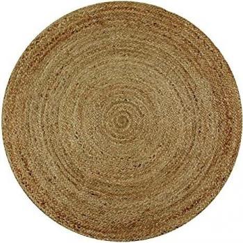 Alfombra Redonda de Yute Trenzado Natural Artesanal Ø160 cm