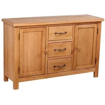 vidaXL Cómoda con Tres Cajones Madera de Roble 110x33.5x70 cm Mueble Cajonera