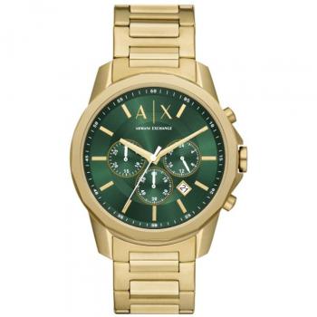 Reloj Armani Exchange Banks AX1746 hombre acero inoxidable, esfera negra, cronógrafo, resistencia al agua 50 metros, correa de acero inoxidable con cierre desplegable