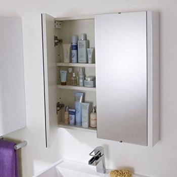 Armario de Baño Espejo Doble Gloss Blanco con 3 Repisas - 650 x 617mm