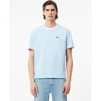 Lacoste Camiseta de algodón grueso con motivo de rayas