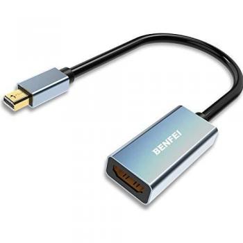 Adaptador de Mini DisplayPort a HDMI, BENFEI Thunderbolt a HDMI, para MacBook Air y Pro, Microsoft Surface Pro y Dock, Monitor, Proyector y más, Gris[Caja de Aluminio y Cable de Nailon]