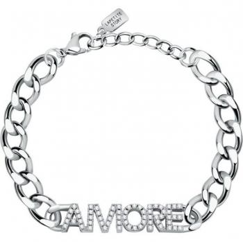 Pulsera Love de acero plateada