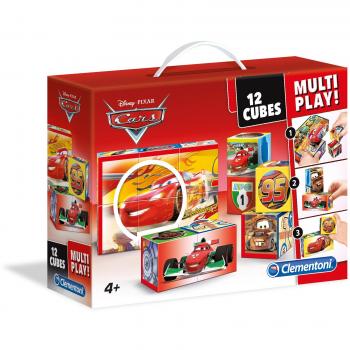 Clementoni - Maletín 12 Cubos Multi-Play Cars