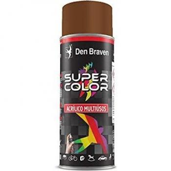 Den Braven, Pintura Acrílica en Spray Multiusos de Uso Profesional y Doméstico, Para interiores y exteriores, Secado rápido y Acabado Brillante, Supercolor, Marron Nuez RAL 8011, Bote 400 ml