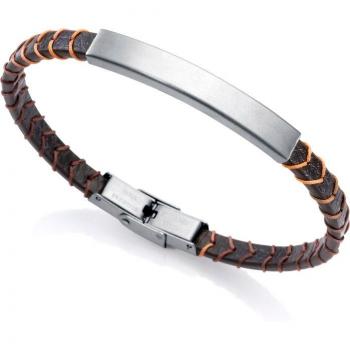 Pulsera Viceroy Air de Acero con Piel Cordón Trenzado Marrón - 1385P01011