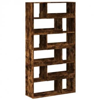 Estantería de madera de ingeniería roble ahumado 100x33x187,5 cm Marrón