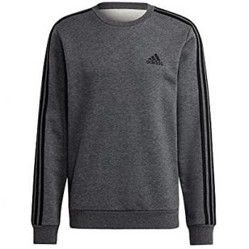 Sudadera Adidas Essentials Fleece 3 Rayas Hombre Talla M Color Gris Oscuro