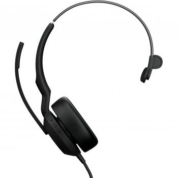 Jabra Evolve2 50 Mono Bluetooth Headset with 4 Microphones, USB-A Connection, MS Teams Certified, Active Noise Cancellation