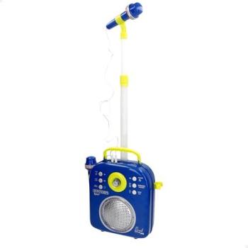 Altavoz Karaoke Infantil Bontempi con 2 Micrófonos, Pie Ajustable 65-95 cm, Efectos de Aplauso y Distorsionador de Voz, Luces y Control de Reproducción, Regalo