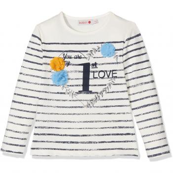 Bóboli 454115, Camiseta de Manga Larga para Niñas, Blanco