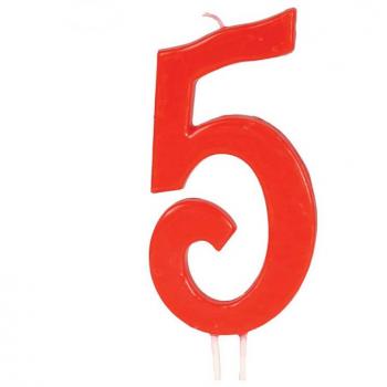Vela Roja Nº 5 de 12 cm