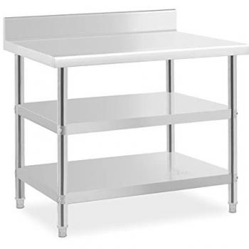 Mesa de acero inoxidable ECO - 100 x 70 cm - 204 kg - Estante intermedio - Royal Catering