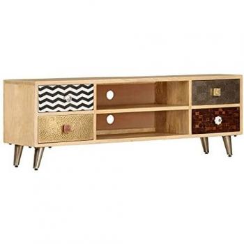 vidaXL Mueble para la TV 120x30x40 cm Centro Multimedia Madera Mango Maciza