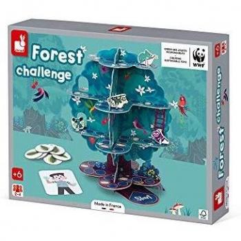 Janod - Forest Challenge - Juego de Mesa Infantil - Juego de Recorrido Lúdico y Educativo - Fabricado en Francia - Colaboración con WWF - Cartón con Certificado FSC - A partir de 6 años, J08639
