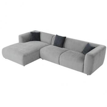 Sofá rinconera izquierda de tela gris Tancavo