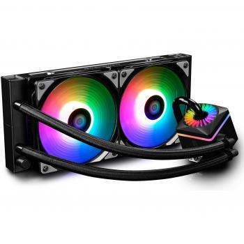 DEEPCOOL Captain 240 Pro Refrigeración líquida,RGB Control de Ventiladores e iluminación RGB avanzado con placa base, Garantía de 3 Años