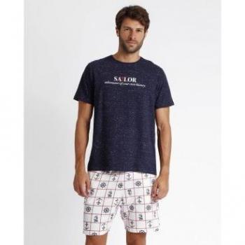 Pijama Manga Corta Sailor Marino para Hombre Admas