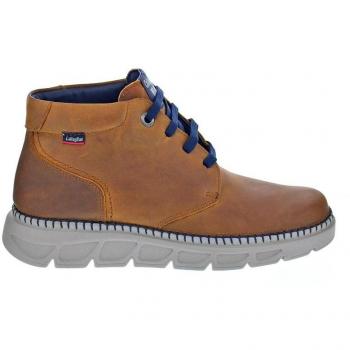 Callaghan 55103 Botines para Hombre de Piel Marrón con Cordones y Suela de Goma