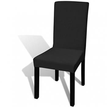 vidaXL Funda elástica para sillas con respaldo, 50 piezas, Negro
