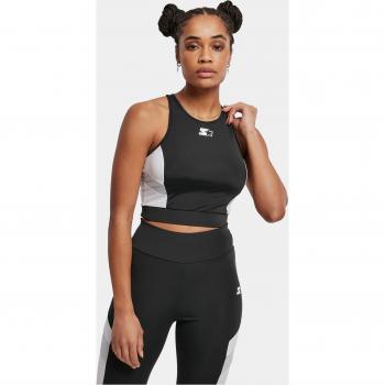 Starter Women's Black/White Sports Cropped Tank Top