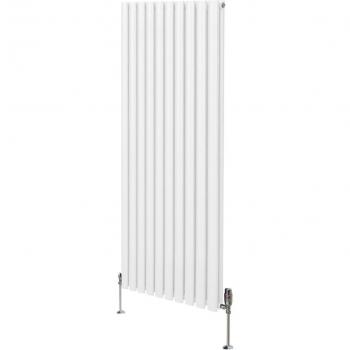 Radiador de Columna Ovalada Blanco con Válvulas Cromadas - 1600mm x 600mm