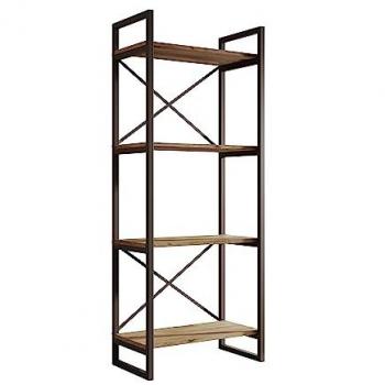 Estantería Industrial Modelo Factory E1, 55 cm, Color Pino Atlántico, Estructura de Acero Negro Mate