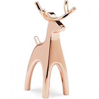 Umbra Anigram - Soporte cobre para joyas, diseño de reno, color rosa