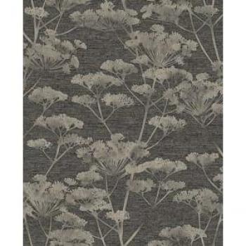 Boutique Serene Seedhead Black & Gold Wallpaper - 10m x 52cm, Vinyl Removable