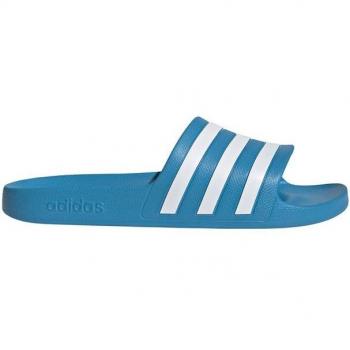 Adidas Adilette Aqua Slide Sandal, Blue/White/Solar Blue