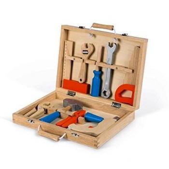 Janod BRICO KIDS - Juego de Construcción de Madera para Niños de 3 a 8 Años con 9 Herramientas