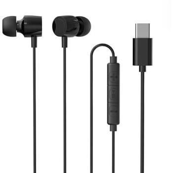 Auriculares Intrauditivos Tipo C con Micrófono y Control de Volumen - Sonido Estéreo 10 mm - Diseño Ergonómico - Cable 1,2 m - Almohadillas S/M/L