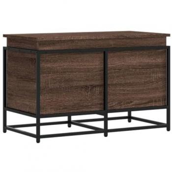 Caja de almacenaje con tapa madera marrón roble 80x40x51,5 cm, Caja de Mantas, baúl de almacenaje, Caja de almacenaje de Juguetes