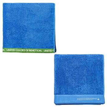 Juego de 2 toallas Benetton 90x150cm + 90x160cm algodón orgánico 450gsm azul