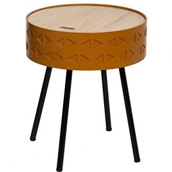 Mesa de centro arcón Shiro - 38,5 cm - Color mostaza - Estilo escandinavo y moderno