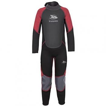 Trespass Traje de Neopreno para Niños Amigo 3 mm, Manga Larga, Cierre Trasero con Cremallera Automática, Ajuste Ergonómico, Guardapolvo Interno - Merlot Marl 3