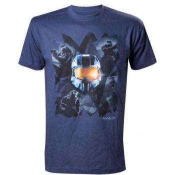 Camiseta Azul Halo Melange Chestprint Talla S