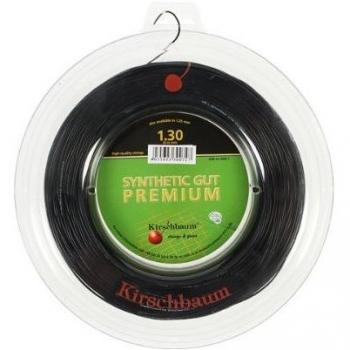 Kirschbaum Carrete Synthetic Gut – Cordaje de Raqueta de Tenis, SGP125-200, Negro, 1.25mm/17-Gauge