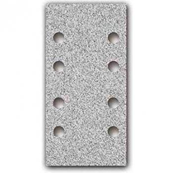MENZER White Papel de Lija con Velcro, 180 x 93 mm, 8 Agujeros, Grano 320, para Lijadoras Orbitales, Corindón Normal con Estearato
