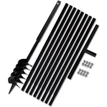 vidaXL Taladro de Tierra con Mango 120 mm con Tubo de Extensión 9 m Acero