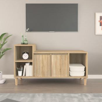 Mueble para TV de madera contrachapada 100x35x55 cm en color roble Sonoma, ideal para salón, mesa de TV y mueble tele