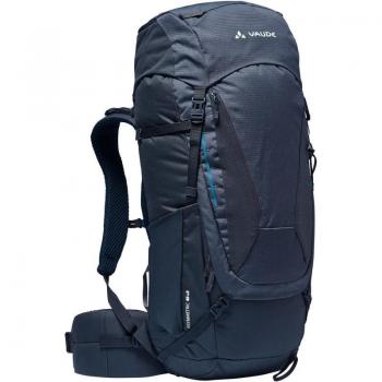 Mochila de montaña Vaude Asymmetric 48+8 Femenino Azul Marino, capacidad de 48+8 litros, diseño específico para mujer, sistema de suspensión ajustable, múltiples compartimentos y bolsillos, material resistente al agua
