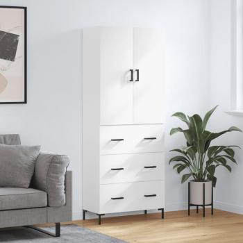 Aparador alto blanco de madera contrachapada 69,5x34x180 cm Vidaxl
