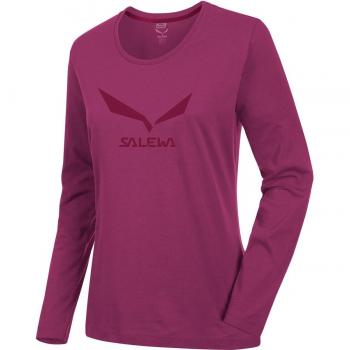 Salewa Solidlogo 2 CO W L/S Tee Camiseta de Manga Larga, Mujer, Rojo