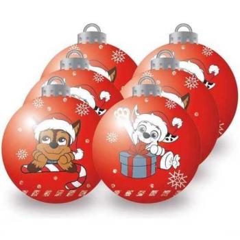 Bola de Navidad Paw Patrol Friendship Rojo 6 Unidades Plástico Ø 8 cm