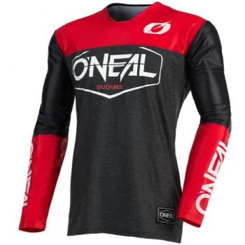 O'Neal Jersey de Motocicleta Mayhem Hexx Gris-Rojo, material de secado rápido y rendimiento ligero, gran libertad de movimiento, talla S