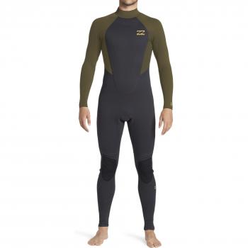 Billabong Traje de Surf de Hombre 4/3mm Intruder con Manga Larga y Cremallera en la Espalda