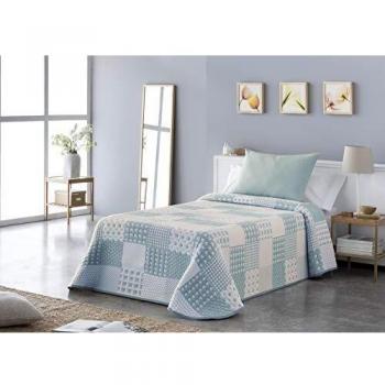 VIALMAN Colcha Bouti Ligera Sofia 21 para Cama Individual de 90 cm | Colcha Cama 90 | Tamaño Colcha 180 X 270 cm, Color Azul