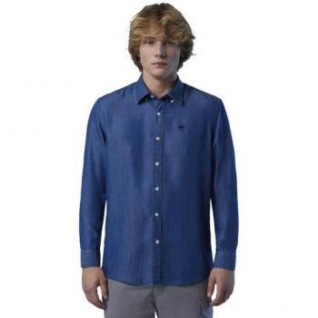 North Sails Luxurious Blue Long Sleeve Button Down Shirt for Men - Size L