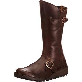 Fly London Women's Dark Brown Leather Mid Calf Boots